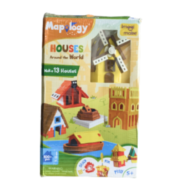 Mapology - World Map Puzzle with Flags & Capitals, Make Miniature Models of Houses Around The World