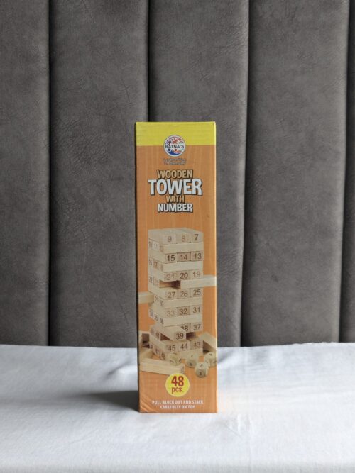 Wooden Tumbling Tower Game Jenga / Zenga. Puzzle Game for Adults and Kids- 48 Pieces