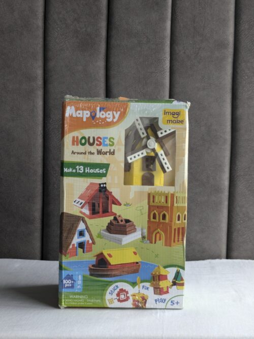 Mapology - World Map Puzzle with Flags & Capitals, Make Miniature Models of Houses Around The World