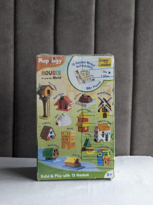 Mapology - World Map Puzzle with Flags & Capitals, Make Miniature Models of Houses Around The World