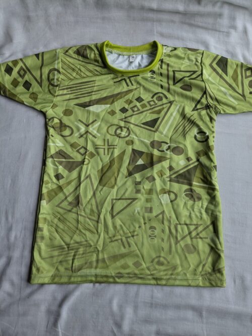 Green Geometric Graphic T-Shirt