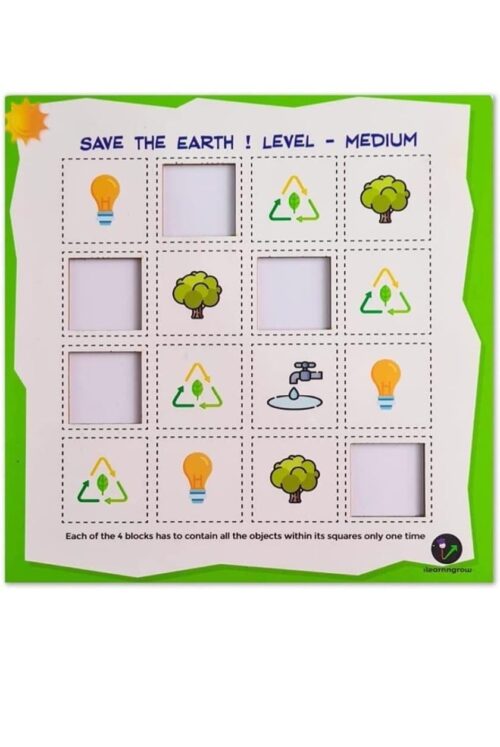 I Play-I Learn Save the Earth- Difficut & Medium Sudoku Puzzle