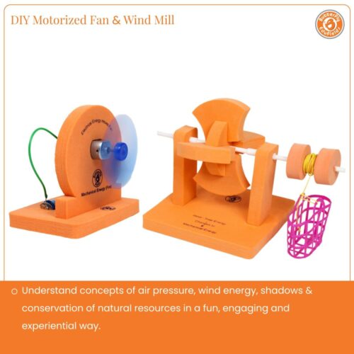 Butterfly Edufields DIY Windmill Waterwheel STEM Toy Battery operated Electric Fan, 5Y+