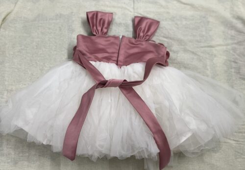 White dress with pink flowers