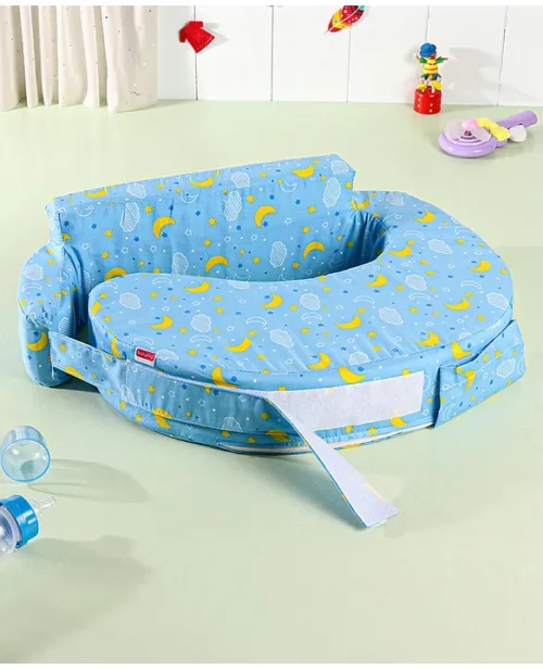 Babyhug Cotton Nursing Pillow – Blue Banana Print