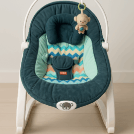 Colorful Baby Rocker Chair with Toy Bar – Chevron Design