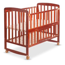 LuvLap C-50 Baby Wooden Cot with Mosquito Net, EN certified Baby Furniture suitable for new born to 12 month, without mattress (Cherry Red)