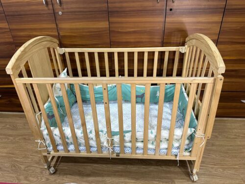 Pinewood Baby crib and Rocking swing