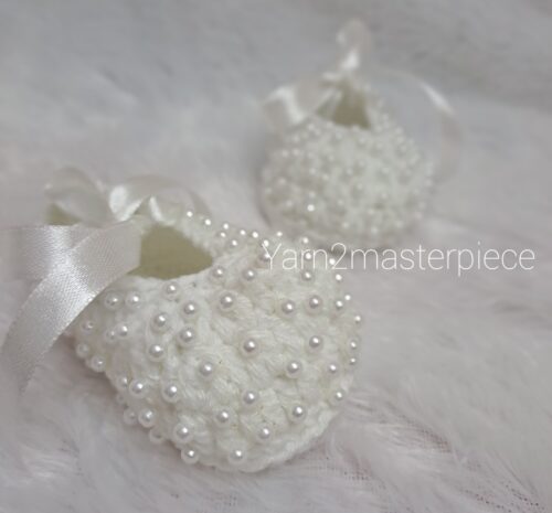 Crochet Baby Girl Booties & Headband Set – Soft Cotton Yarn | Handmade | New