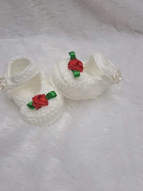 Crochet Handmade Baby Girl Shoes – Soft, Stylish & Blooming with Charm