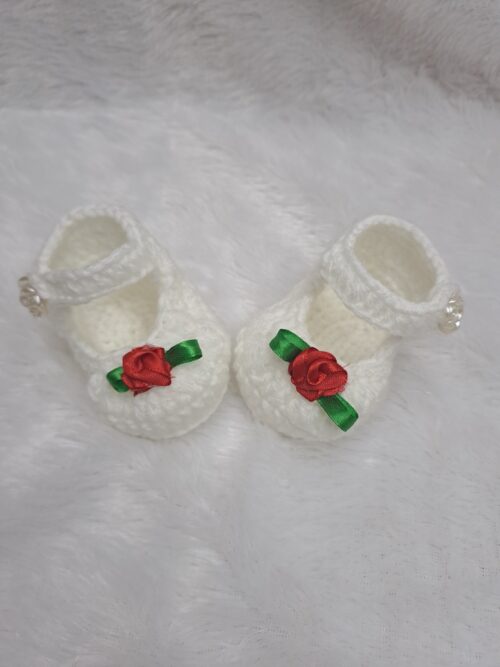Crochet Handmade Baby Girl Shoes – Soft, Stylish & Blooming with Charm