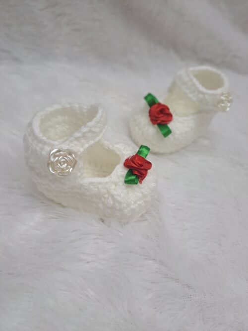 Crochet Handmade Baby Girl Shoes – Soft, Stylish & Blooming with Charm