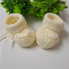 Crochet handmade baby shoes.