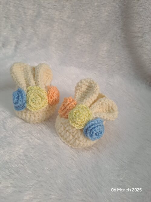 Crochet Handmade Bunny Ear Baby Shoes – Adorably Soft & Whimsical for Little Feet