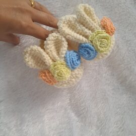 Crochet Handmade Bunny Ear Baby Shoes – Adorably Soft & Whimsical for Little Feet