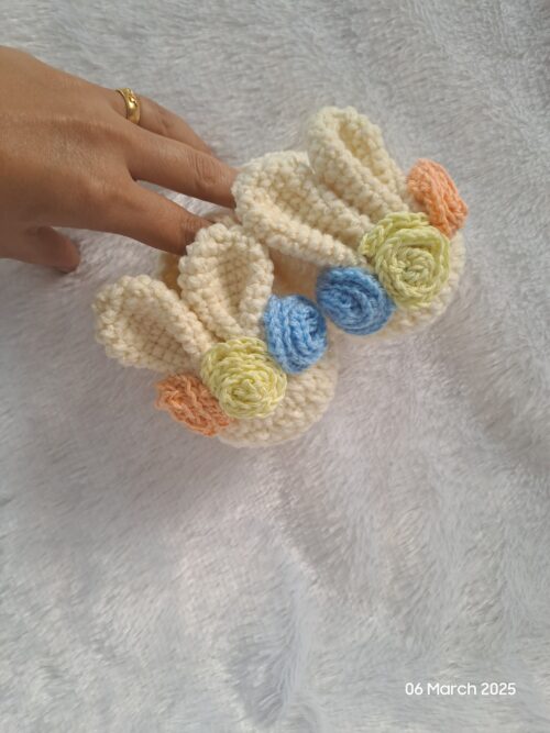 Crochet Handmade Bunny Ear Baby Shoes – Adorably Soft & Whimsical for Little Feet