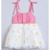 Hopscotch Girls Pink & White Sleeveless Printed Dress