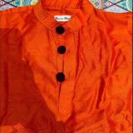 Orange cotton silk kurta
