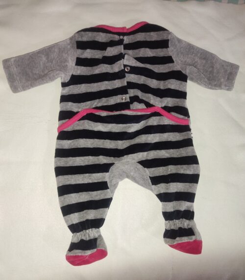 Disney Baby Romper – Blue & Grey | Soft Winter Wear (0–3 Months)