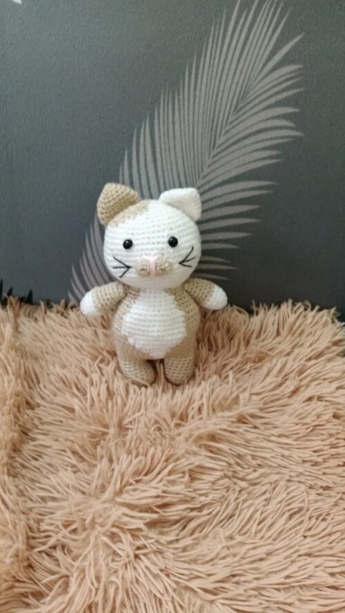 Crochet Handmade Cat Soft Toy – 7” Tall | New & Child-Safe