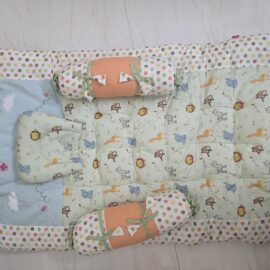 Babyhug Cotton Bedding Set with Bolsters & Pillow – Soft & Foldable Baby Bed