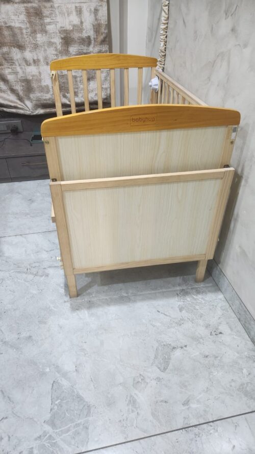 Babyhug Wooden Baby Cot with Storage & Mattress – Safe, Stylish & Built for Growing Babies!