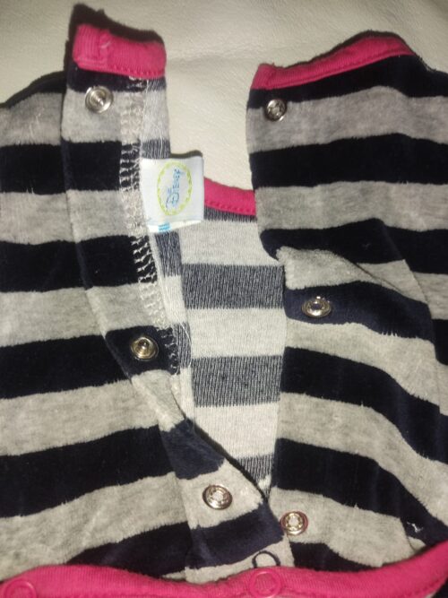 Disney Baby Romper – Blue & Grey | Soft Winter Wear (0–3 Months)