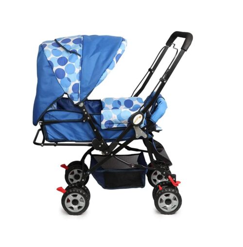 Imported Blue Baby Pram – Premium Comfort, Barely Used (Only 2 Hours)