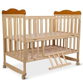 Mee Mee Wooden Baby Crib with Mattress & Pillows – Gently Used
