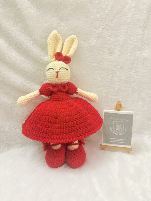 Crochet Handmade Bunny Soft Toy – With Frock & Shoes (10” | New)