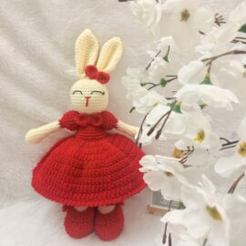 Crochet Handmade Bunny Soft Toy – With Frock & Shoes (10” | New)