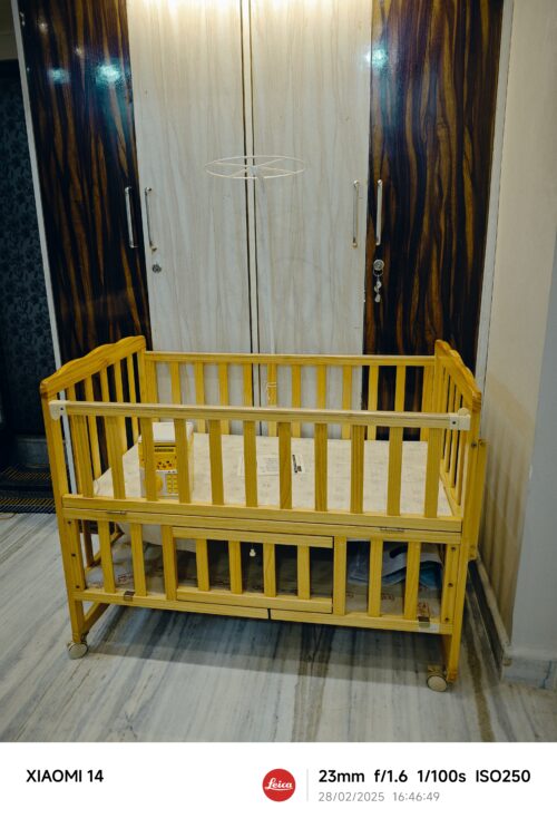 Babyhug Montana Wooden Cot Cum Rocker – Multi-Functional with Mosquito Net, Storage & Convertible Features