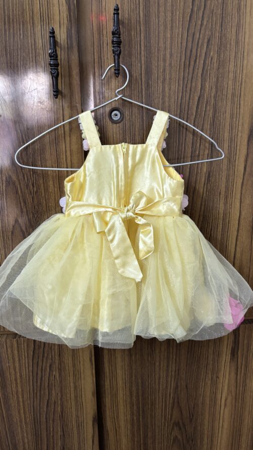 Sunshine Yellow Baby Frock | 3–6 Months | Gently Used