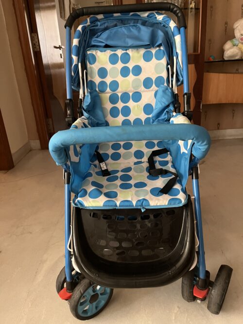 Imported Blue Baby Pram – Premium Comfort, Barely Used (Only 2 Hours)