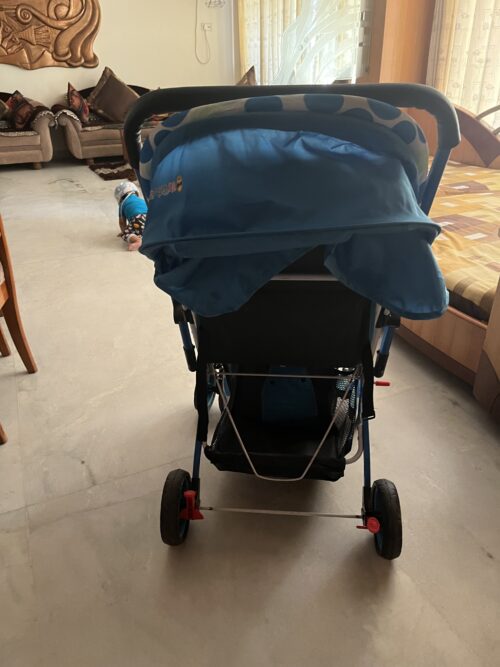Imported Blue Baby Pram – Premium Comfort, Barely Used (Only 2 Hours)