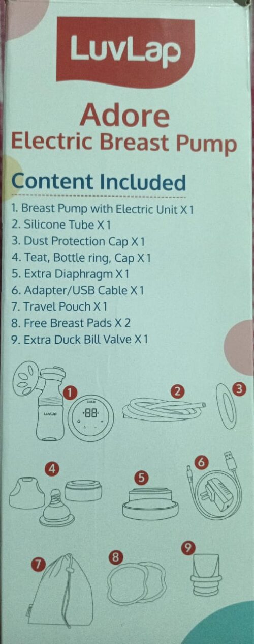 LuvLap Adore Electric Breast Pump – 2-Phase Suction | Rechargeable & Portable | Gently Used