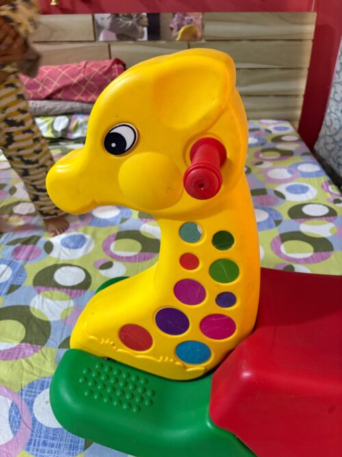 REZNOR Giraffe Ride-On Rocker – Non-Toxic Plastic Toy for Toddlers (Multicolor, 9 Months–3 Years)