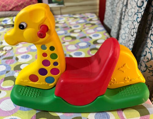 REZNOR Giraffe Ride-On Rocker – Non-Toxic Plastic Toy for Toddlers (Multicolor, 9 Months–3 Years)