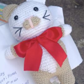 Crochet Handmade Cat Soft Toy – 7” Tall | New & Child-Safe