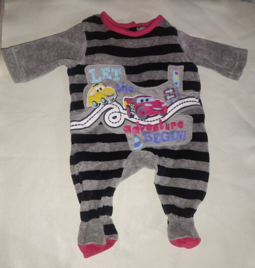 Disney Baby Romper – Blue & Grey | Soft Winter Wear (0–3 Months)