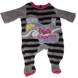 Disney Baby Romper – Blue & Grey | Soft Winter Wear (0–3 Months)