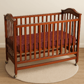 Babyhug Wooden Crib with Mattress | Gently Used | Almost New Condition