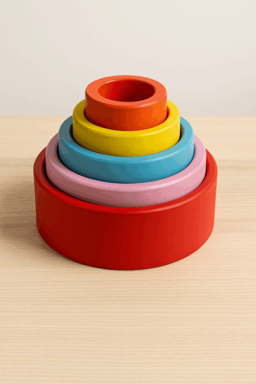 Aariro Montessori Wooden Nesting Bowls – Stack, Sort & Learn!
