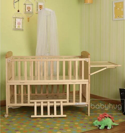 Baby Hug Kelly Wooden Cot & Mosquito Net