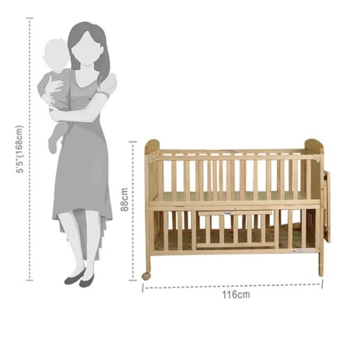 Baby Hug Kelly Wooden Cot & Mosquito Net