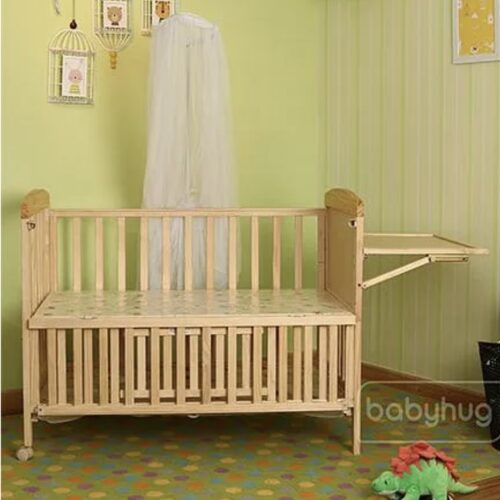 Baby Hug Kelly Wooden Cot & Mosquito Net