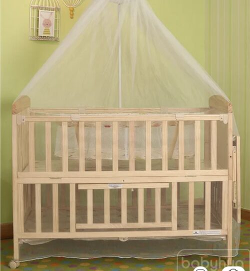 Baby Hug Kelly Wooden Cot & Mosquito Net