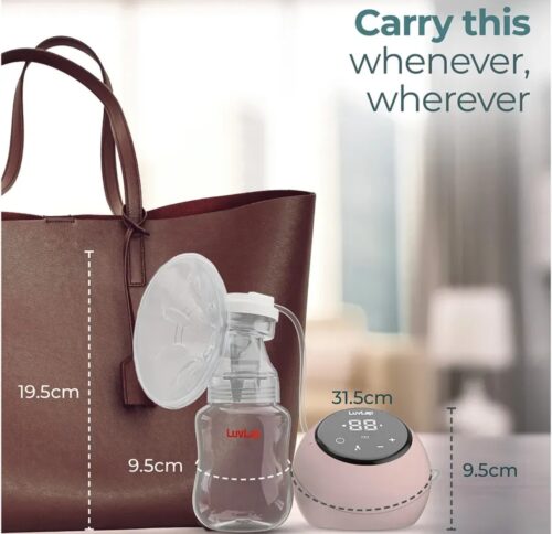 LuvLap Adore Double Electric Breast Pump, Dual Mode, Rechargeable, BPA Free