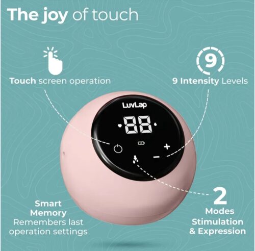 LuvLap Adore Double Electric Breast Pump, Dual Mode, Rechargeable, BPA Free