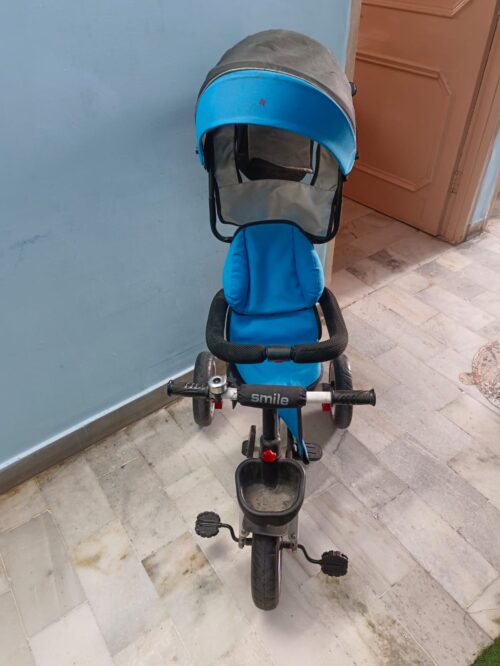 Little Olive Premium Tricycle – Blue & Grey | Brand New